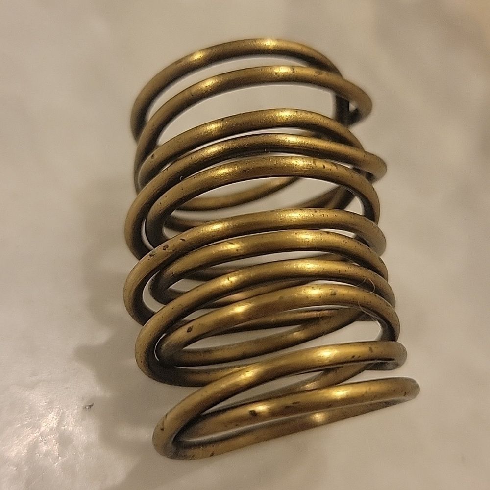Kelly Wearstler Twisted Brass Gold Twisted Rope Wire Punk Boho Coiled Ring 8 - Picture 5 of 5